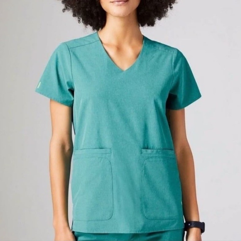 FIGS E.A.C. Fion Lekei 4 Pocket Scrub Top Women S Limited Edition Marine Teal